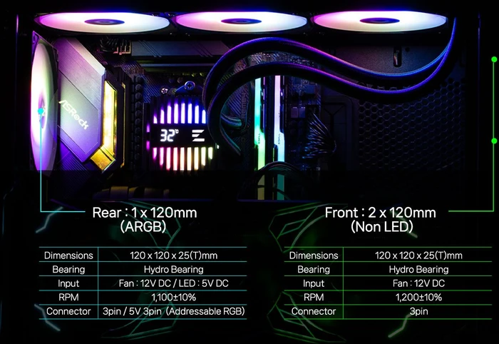 Zalman Z10 DS, schwarz, Display, Glasfenster