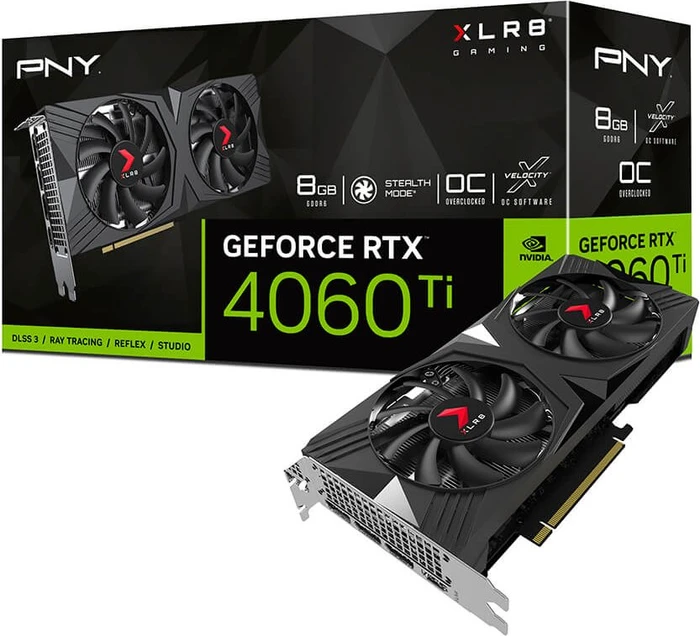 PNY GeForce RTX 4060 Ti XLR8 Gaming Verto OC Dual Fan, 8GB GDDR6, HDMI, 3x DP
