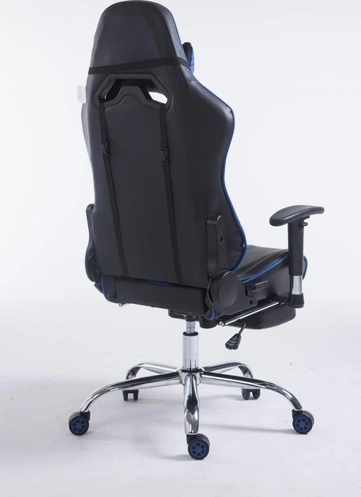 CLP Racing Limit V2 Kunstleder Gamingstuhl mit Fußstütze, schwarz/blau