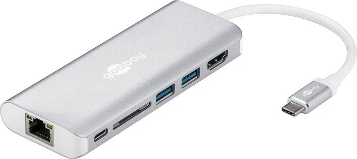 Wentronic Goobay Icy USB-C 3.0 auf HDMI/USB/LAN Multiport Adapter