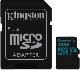 Kingston Canvas Go! R90/W45 32GB Kit, UHS-I U3, Class 10