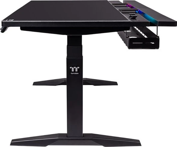 Thermaltake G700 RGB Gaming Desk elektrisch höhenverstellbarer Sitz-Steh-Schreibtisch 160x89cm schwarz/schwarz