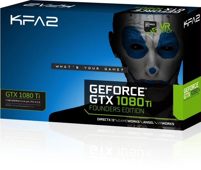 KFA2 GeForce GTX 1080 Ti Founders Edition, 11GB GDDR5X, HDMI, 3x DP
