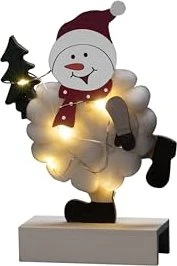 Konstsmide Motiv Holz & Baumwolle Schneemann LED 6x warmweiß