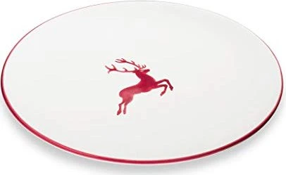 Gmundner Keramik Bordeauxroter Hirsch Speiseteller Cup 28cm
