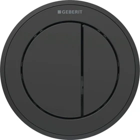 Geberit Typ 10 Fernbetätigung pneumatisch, für 2-Mengen-Spülung, Möbeldrücker, schwarz/schwarz matt