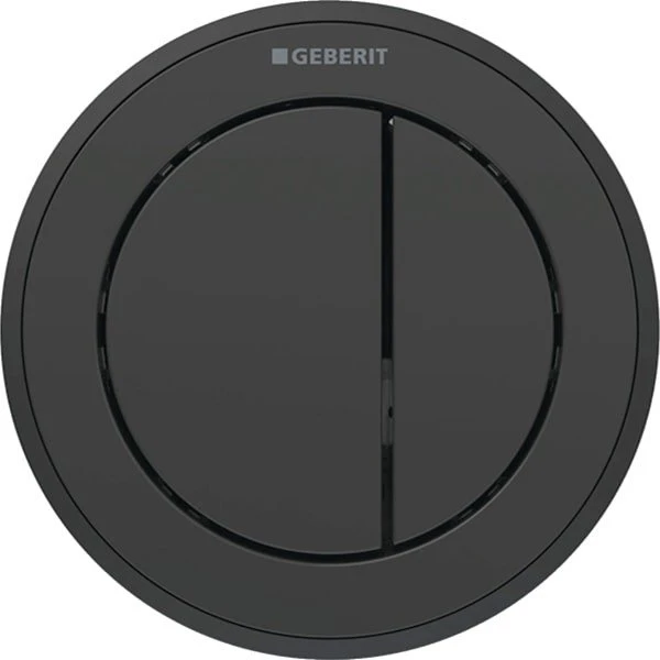 Geberit Typ 10 Fernbetätigung pneumatisch, für 2-Mengen-Spülung, Möbeldrücker, schwarz/schwarz matt