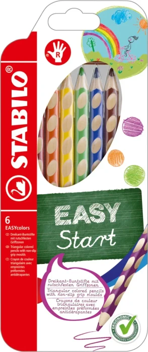 STABILO EASYcolors Buntstift sortiert, Rechtshänder, 6er-Set