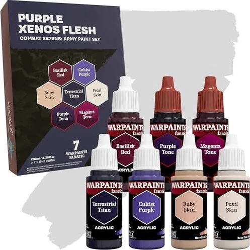 Army Painter Warpaints Fanatic Combat Se7ens Purple Xenos Flesh Farbset, 7-tlg.