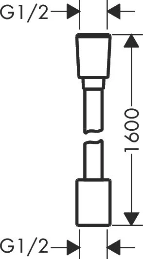 Hansgrohe AXOR ShowerSolutions Textilbrauseschlauch 1.60m mit konischer und zylindrischer Mutter chrom