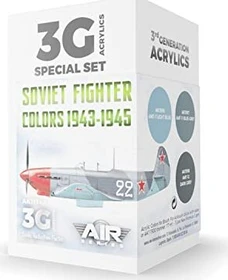 AK-Interactive 3rd Gen Acrylic Colors Soviet Fighter Colors 1943-1945 Farbset, 3-tlg.