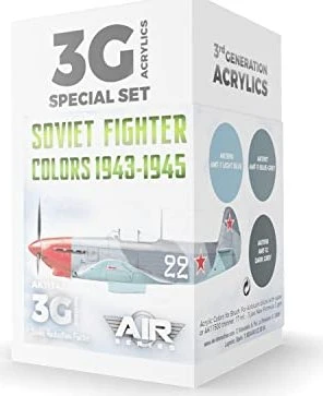 AK-Interactive 3rd Gen Acrylic Colors Soviet Fighter Colors 1943-1945 Farbset, 3-tlg.