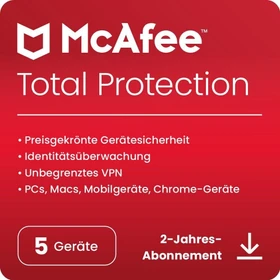 McAfee Total Protection, 5 User, 2 Jahre, ESD (multilingual) (Multi-Device) (MTP32MNR5RDACD)