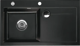 systemceram Stema 90 F Einbau Becken links mit Ablauffernbedienung nero