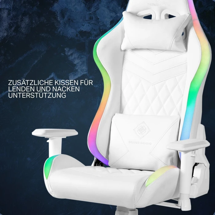 Deltaco Gaming WCH90 RGB Gamingstuhl, weiß
