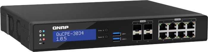 QNAP QuCPE-303x Dual-System VM-Host & Desktop 2.5G Managed Switch, 8x RJ-45, 4x SFP+