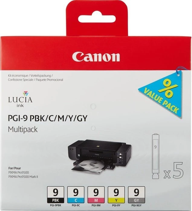 Canon Tinte PGI-9PBK/C/M/Y/GY Multipack