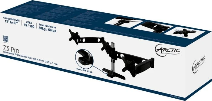 ARCTIC Z3 Pro Monitor Arm schwarz
