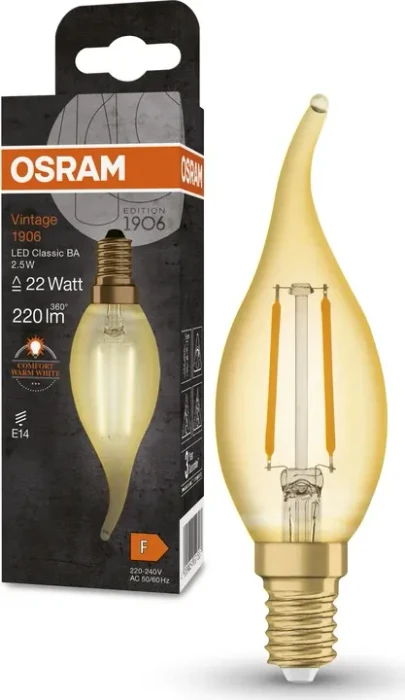 Osram Ledvance Filament LED Vintage 1906 Clas BA 22 2.5W/824 E14
