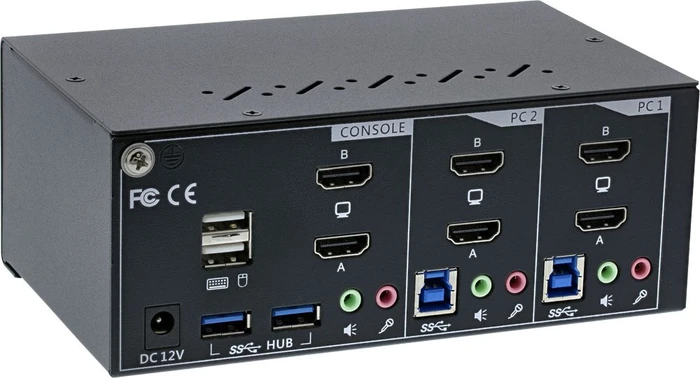 InLine 2-fach Dual-HDMI 4K KVM-Switch
