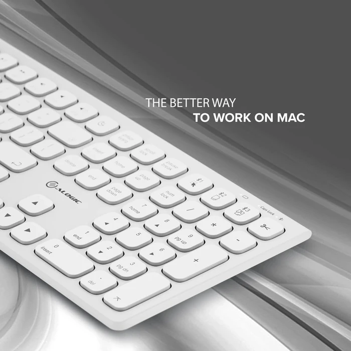 Alogic Echelon USB-C Rechargeable Wireless Keyboard for macOS, weiß, USB/Bluetooth, ND
