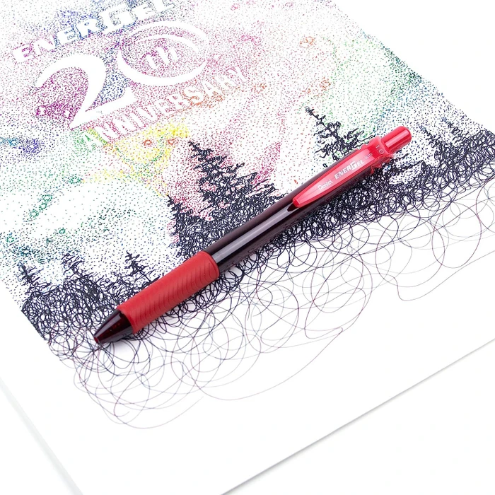 Pentel EnerGel X BL110 1.0mm/0.5mm Gelroller rot/transparent, 12er-Pack