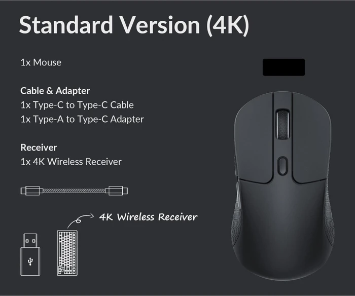 Keychron M3 4K Wireless Mouse schwarz, USB/Bluetooth