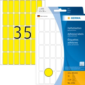 Herma Vielzwecketiketten, 12x30mm, gelb, 32 Blatt (1120 Etiketten)