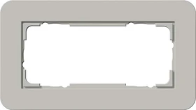 Gira E3 Abdeckrahmen 2fach ohne Mittelsteg mit Trägerrahmen anthrazit Soft-Touch, grau