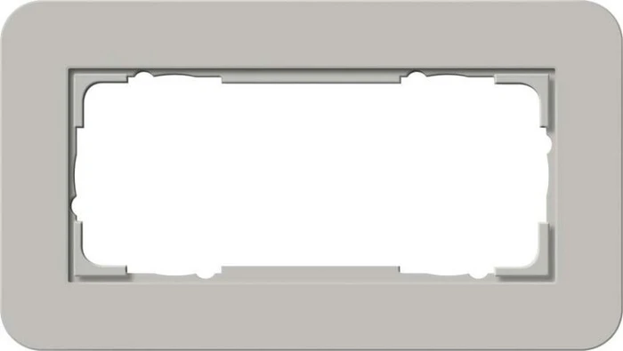 Gira E3 Abdeckrahmen 2fach ohne Mittelsteg mit Trägerrahmen anthrazit Soft-Touch, grau
