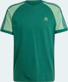 adidas Colorblocked 3-Streifen T-Shirt kurzarm collegiate green/preloved green (Herren)