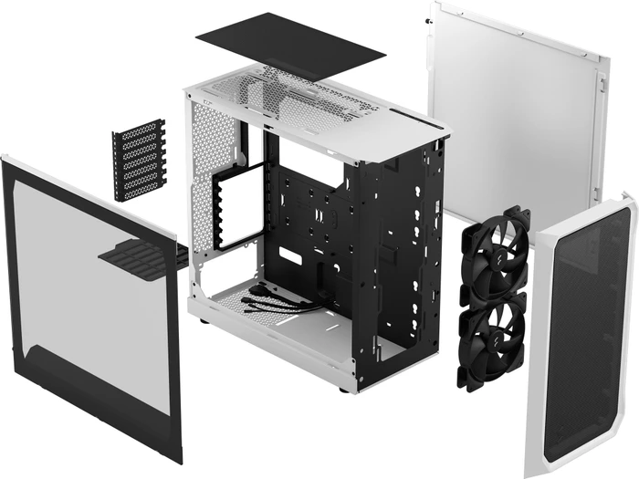 Fractal Design Focus 2, weiß, Glasfenster