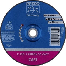 Pferd E 230-7 ZIRKON SG CAST Schleifscheibe, 230x7.2x22.23mm, 10 Stück