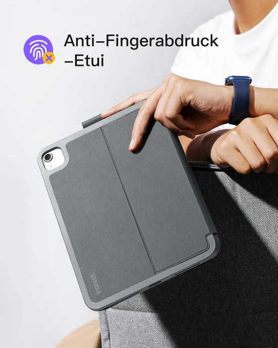 Inateck Superleicht Tastatur Hülle für iPad Air 6 11"/iPad Air 5/iPad 10/iPad Pro 11", grau, DE