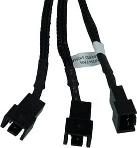 Phobya 3-Pin auf 3x 3-Pin Verteiler, sleeved, 60cm, schwarz
