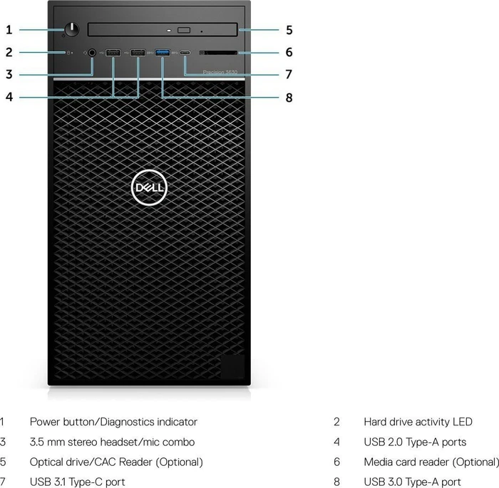 Dell Precision 3630 Tower, Core i7-8700, 16GB RAM, 512GB SSD, 1TB HDD