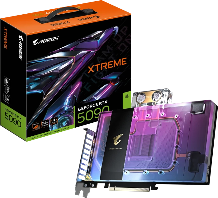 GIGABYTE AORUS GeForce RTX 5090 Xtreme Waterforce WB 32G, 32GB GDDR7, HDMI, 3x DP