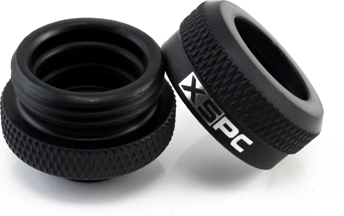 XSPC Rohranschluss G1/4" auf 14/10mm, schwarz, weißer Schriftzug, 8er-Pack