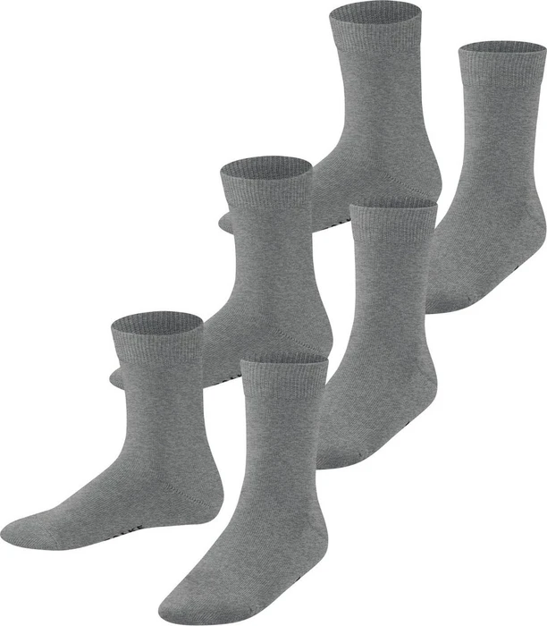 Falke Family Socken light greymel., 3 Paare (Junior)