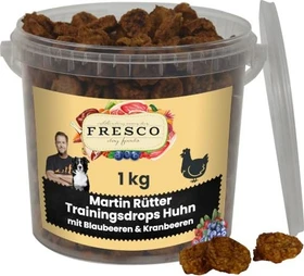 Fresco Dog Martin Rütter Trainingsdrops, Huhn mit Blaubeeren und Kranbeeren, 1kg