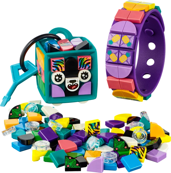 LEGO Dots - Neon-Tiger Armband & Taschenanhänger