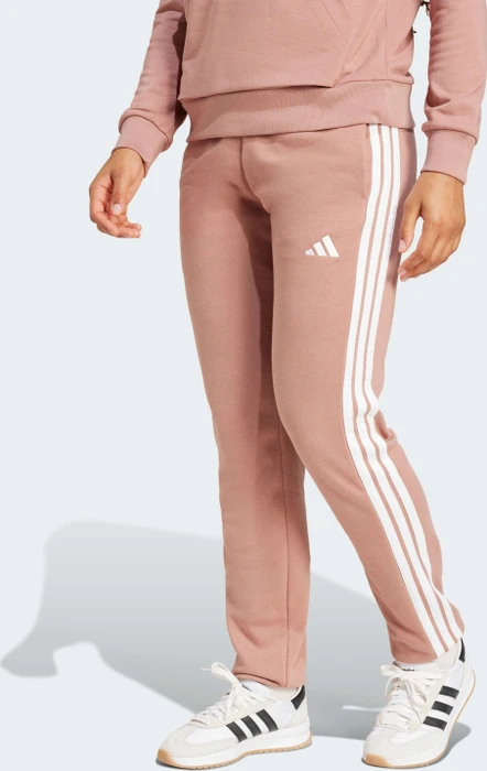 adidas Essentials 3-Streifen French Terry Cuffed Trainingshose lang warm clay/white (Damen)