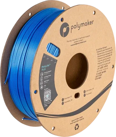 Polymaker PolyLite Silk PLA, blau, Spule, 1.75mm, 1.00kg