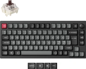 Keychron Lemokey P1 Pro, Carbon Black, 75%, LEDs RGB, Keychron Super BROWN, USB/Bluetooth, ND (P1P-M3-BO)
