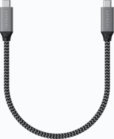 Satechi USB4 Kabel, 40Gb/s, 100W PD, USB-C Stecker auf USB-C Stecker, Space Grey, 25cm (ST-U4C25M)