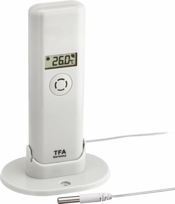 TFA Dostmann Weatherhub Temperatur-/Feuchtesensor mit Kabelfühler, Multisensor