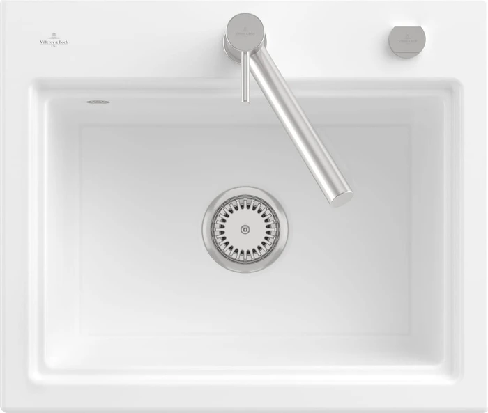 Villeroy & Boch Subway Style 60 S Einbau Becken mittig mit Ablauffernbedienung snow white