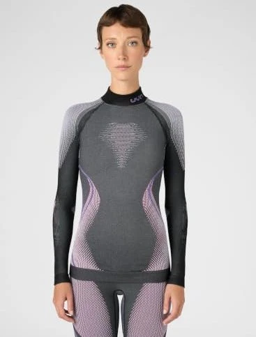 UYN Evolutyion Turtle Neck meliert Funktionsshirt langarm anthracite melange/raspberry/purple (Damen)