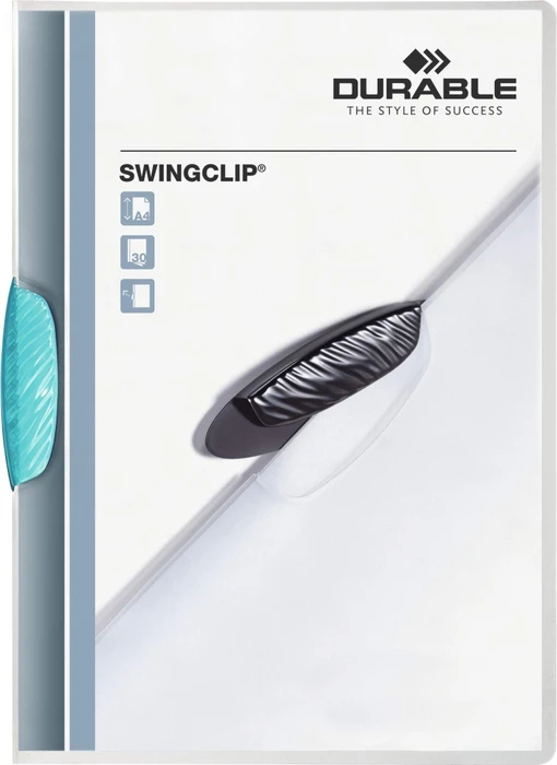 Durable Swingclip Klemmmappe, A4, mittelblau/transparent