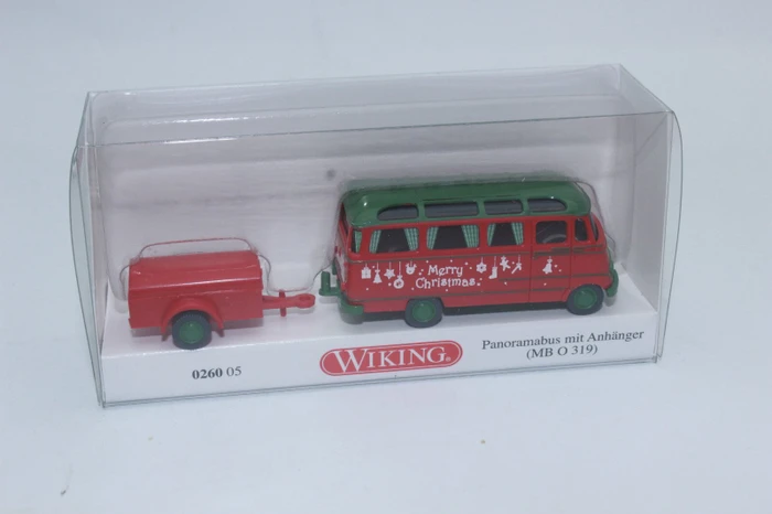 Wiking Panoramabus mit Anhänger MB O 319 Weihnachtsmodell
